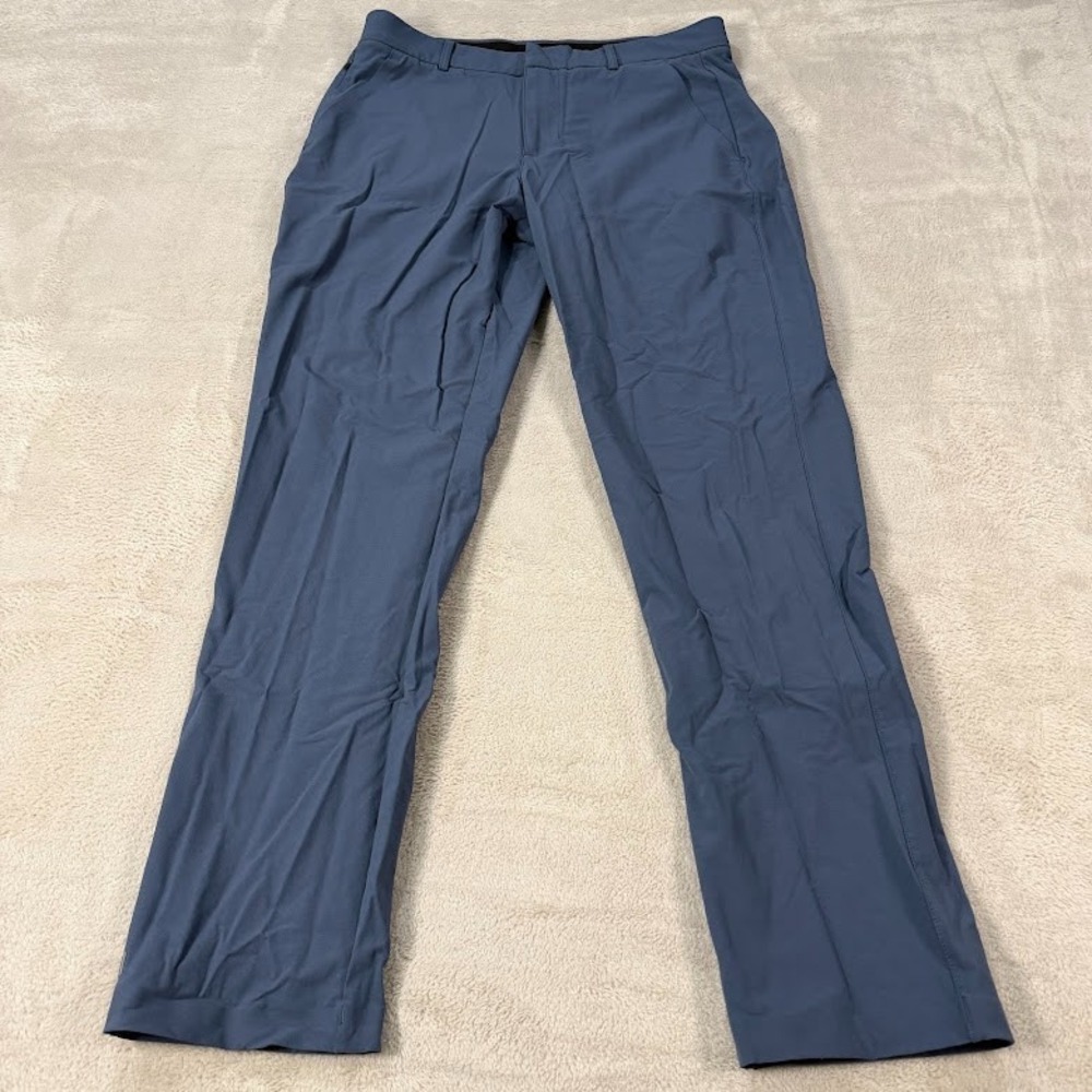 NOBULL Mens 32x32 Blue Nylon Polyester Casual Khaki Pants Zip Preppy Workout EUC